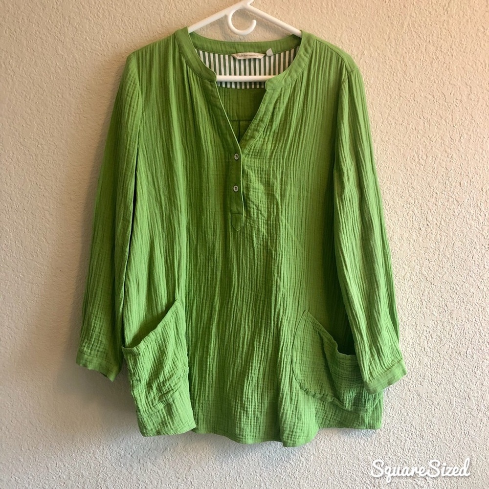 Soft Surroundings Lime Green Tunic w/Pockets